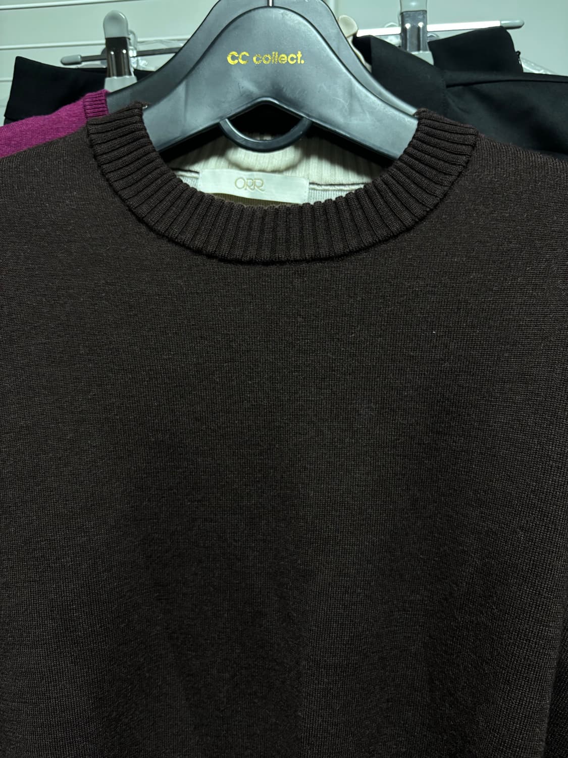 ORR 오르 메리노울 라운드 풀오버 니트 브라운 상품이미지7