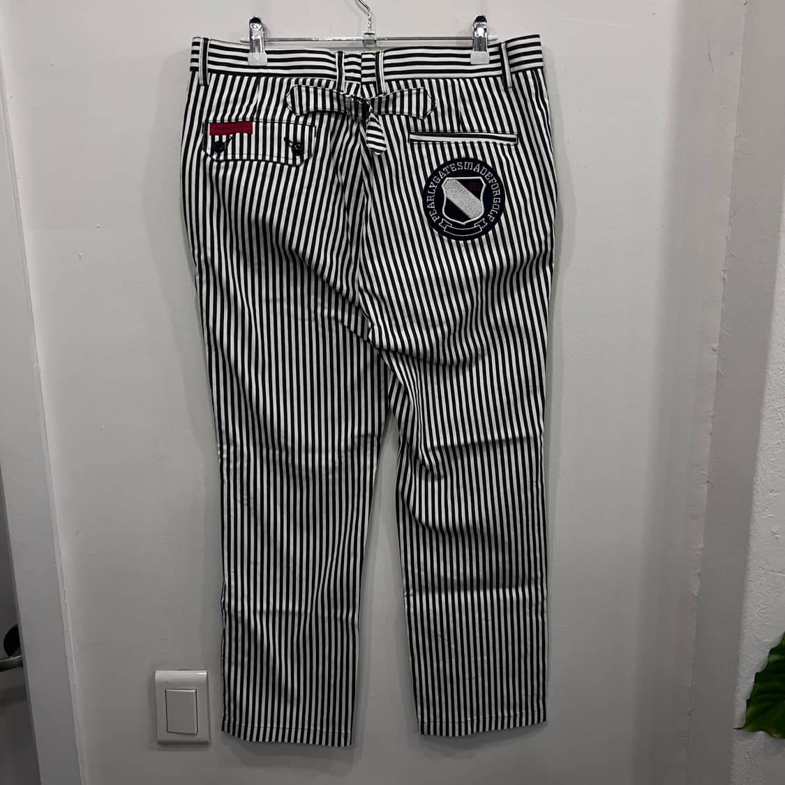 파리게이츠 흑백 스트라이프 코튼 바이커팬츠 상품이미지5