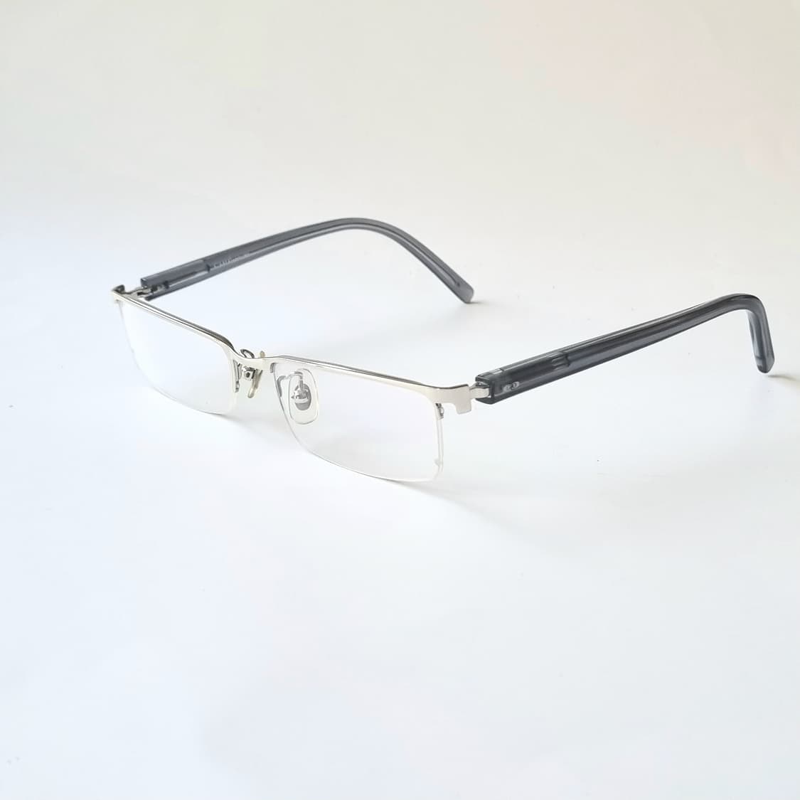 데드스탁  빈티지 긱시크 반무테 실버 안경테 1638 상품이미지4
