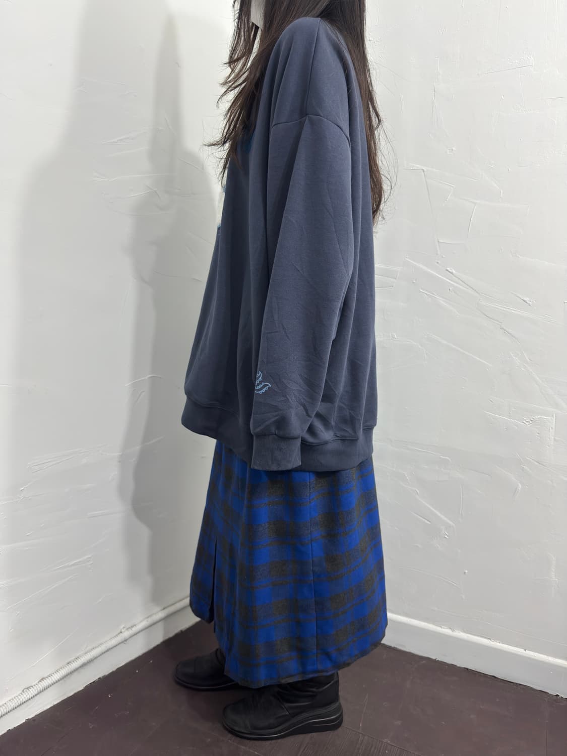 fitme sport check pleats wool skirt 상품이미지6
