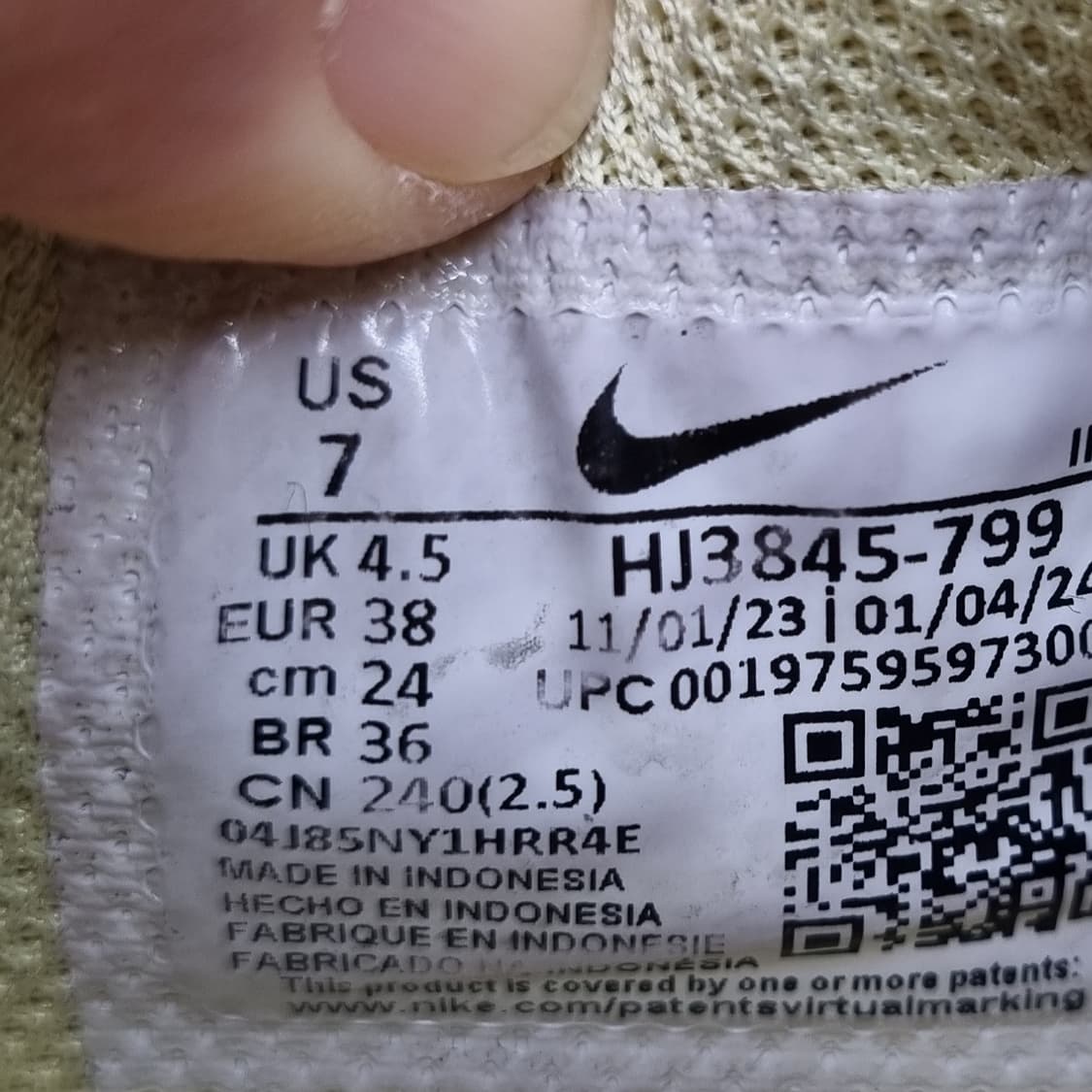 나이키 코르테즈 옐로우 여성운동화240  상품이미지6