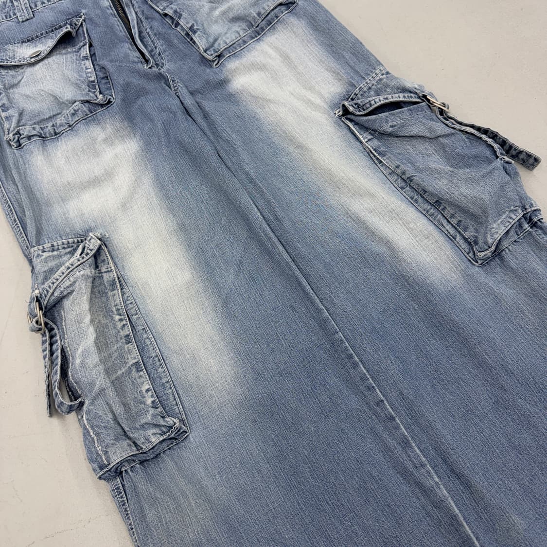 멀티포켓 Y2K 데님 탄창 와이드 빈티지 카고팬츠 상품이미지5