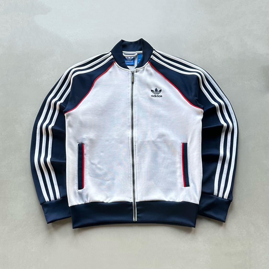 [M]아디다스 트레포일 화이트 네이비 트랙탑 져지 상품이미지1