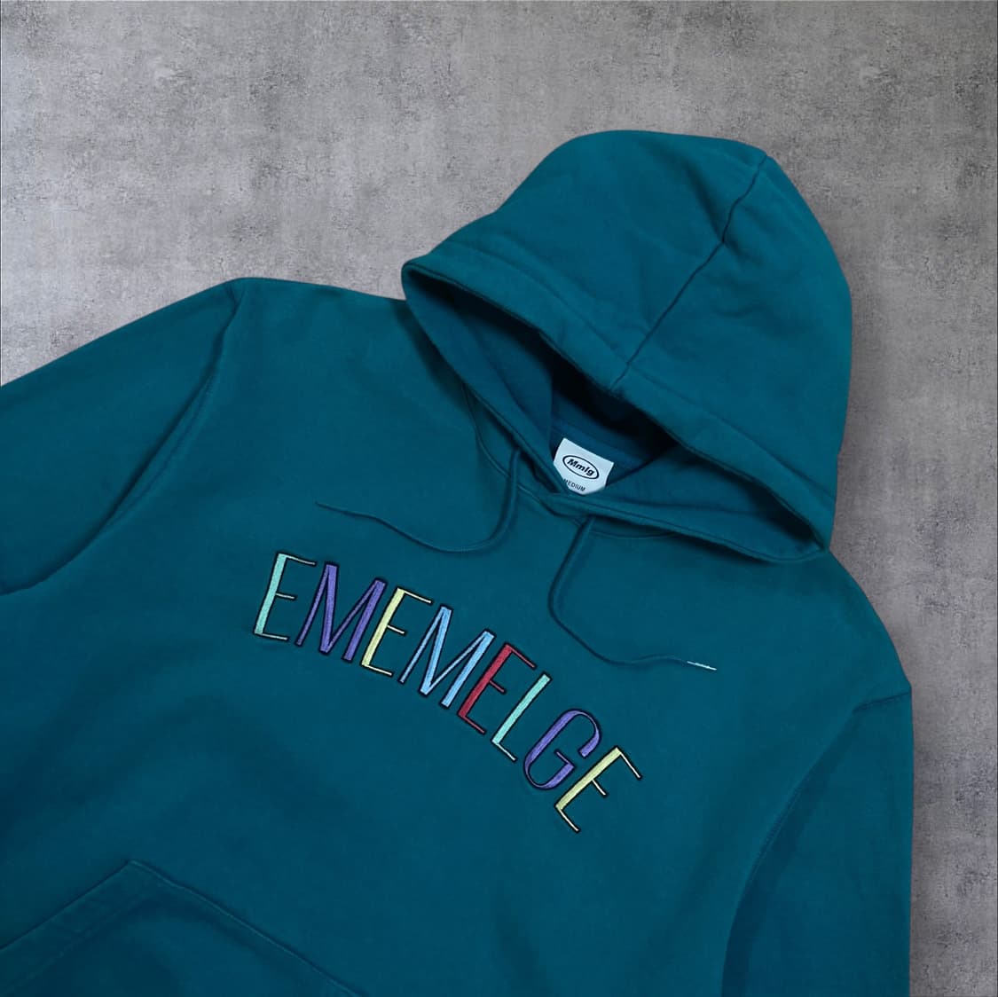 Mmlg 스펠아웃 로고 청록 후드티 상품이미지2