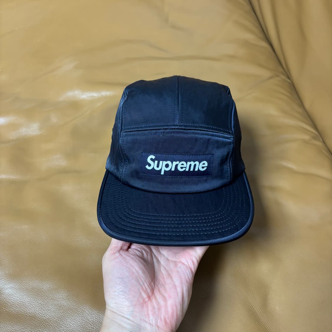 Supreme 슈프림 네이비 캠프캡 모자 (Satin Navy) 상품이미지2