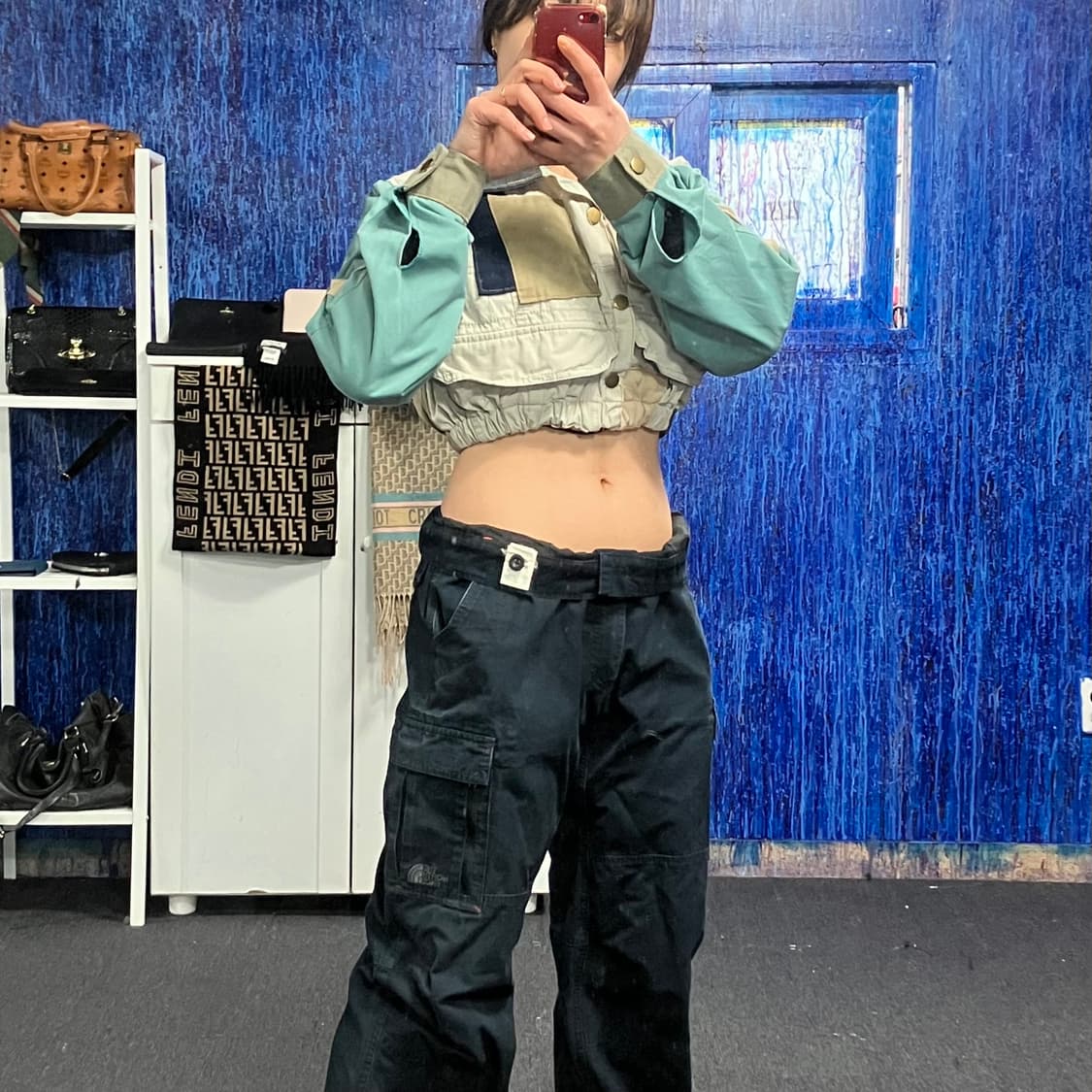 칼하크 패치워크 크롭 자켓 M 상품이미지1