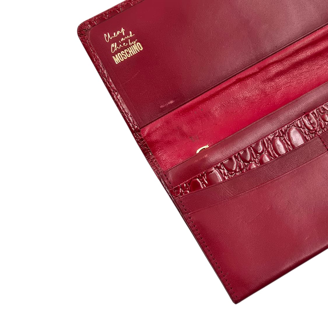 00s 모스키노 칩앤시크 크로커다일 레드 장지갑 상품이미지4