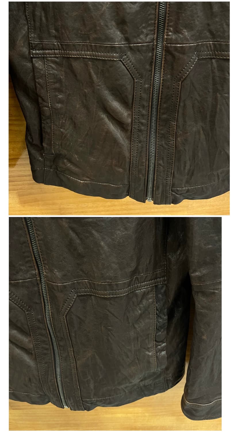 지오지아 라이더 양가죽 레더 자켓 브라운 100 #csz3953  상품이미지5
