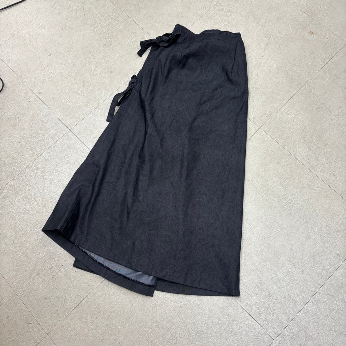 빈티지 데님 랩 스커트 상품이미지3