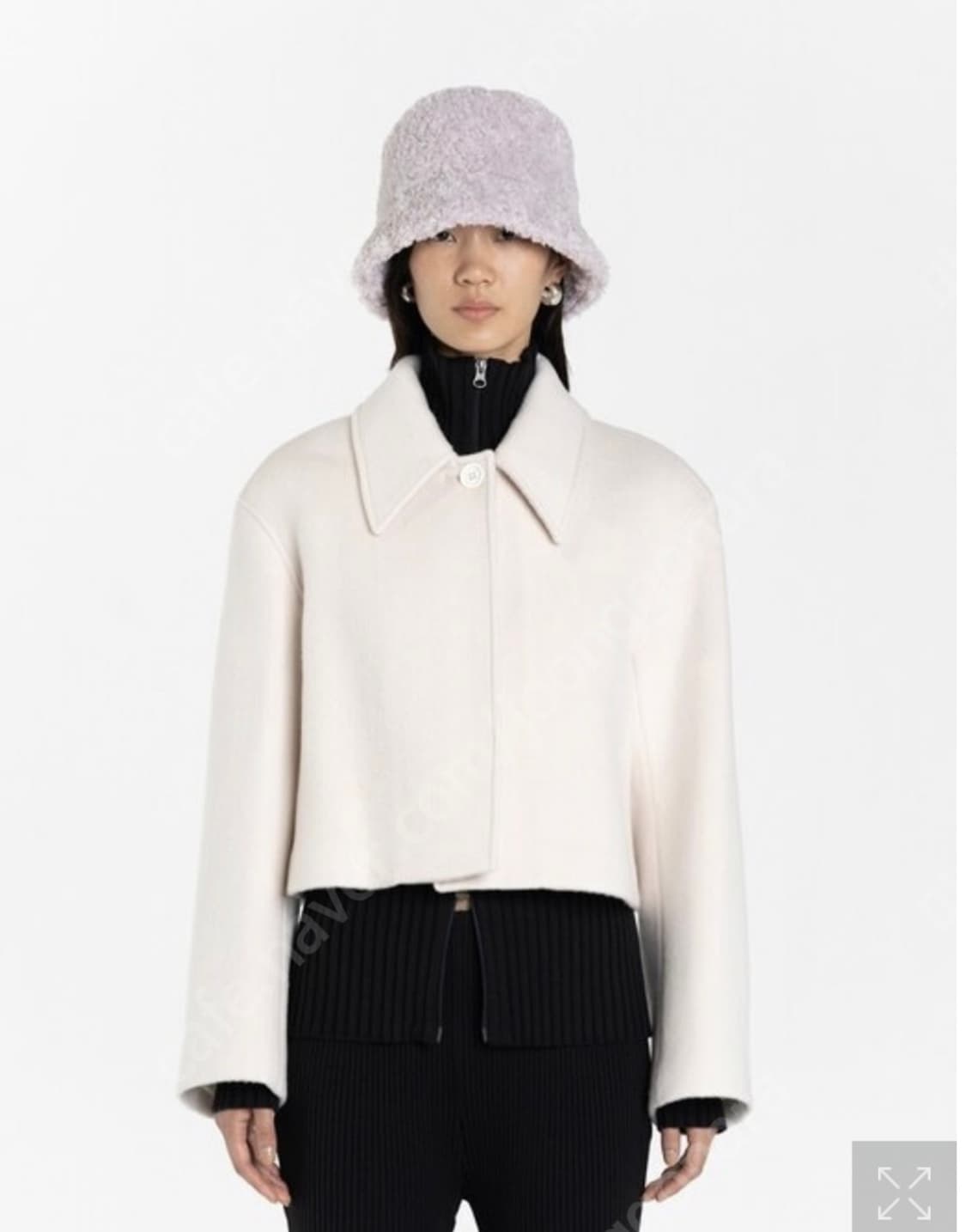 아모멘토 크롭 코트 아이보리 상품이미지2