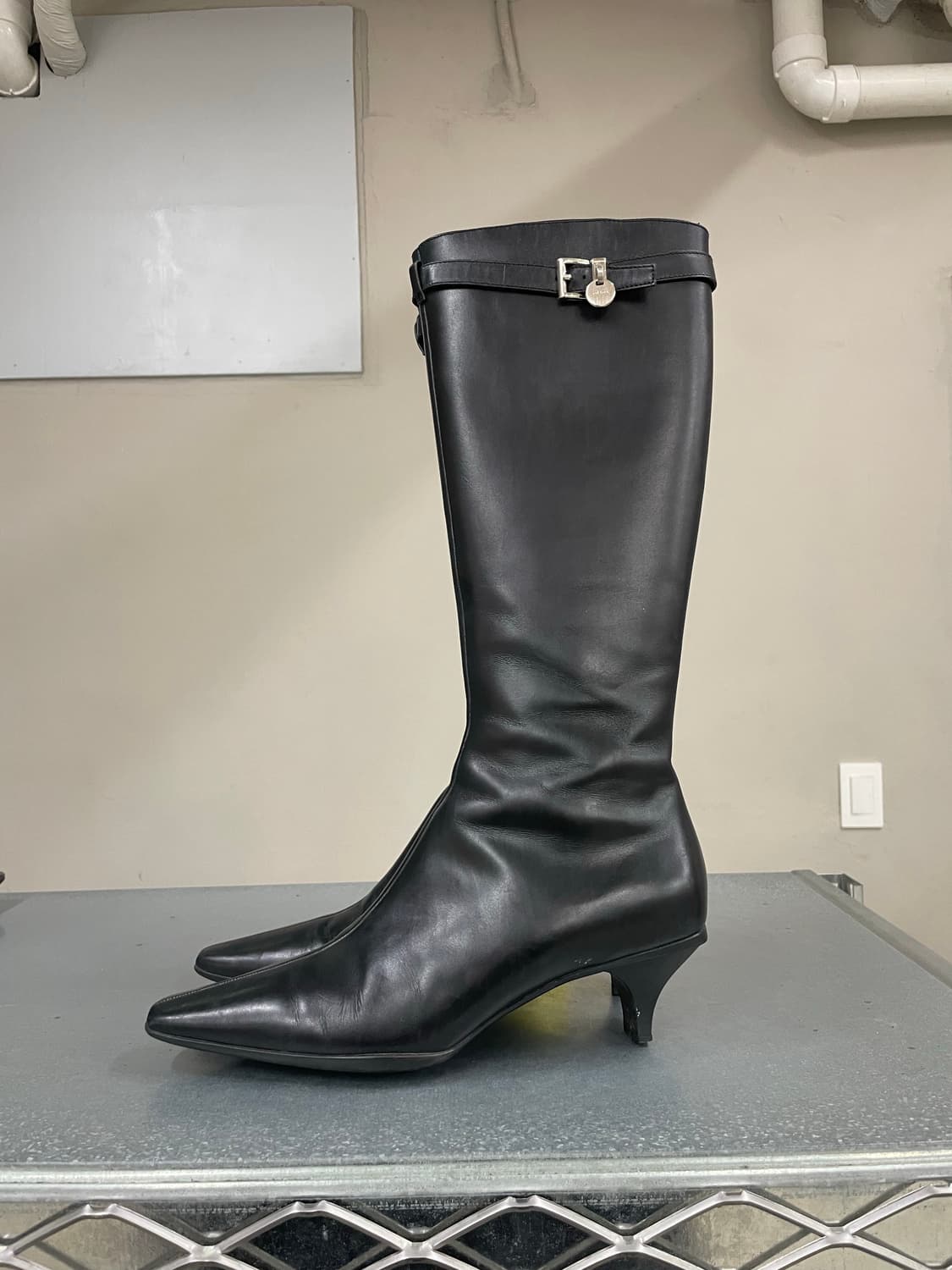 프라다 레더 니 하이 버클 레이디 부츠 EU37 상품이미지1