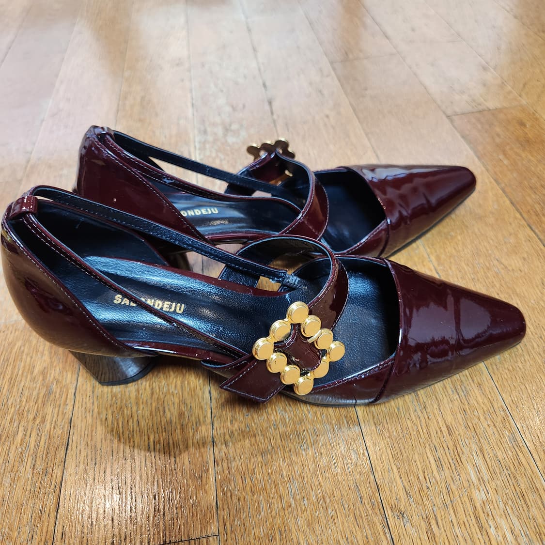 👠 SALONDEJU 버건디 유광 메리제인 힐 (약 240) 상품이미지2