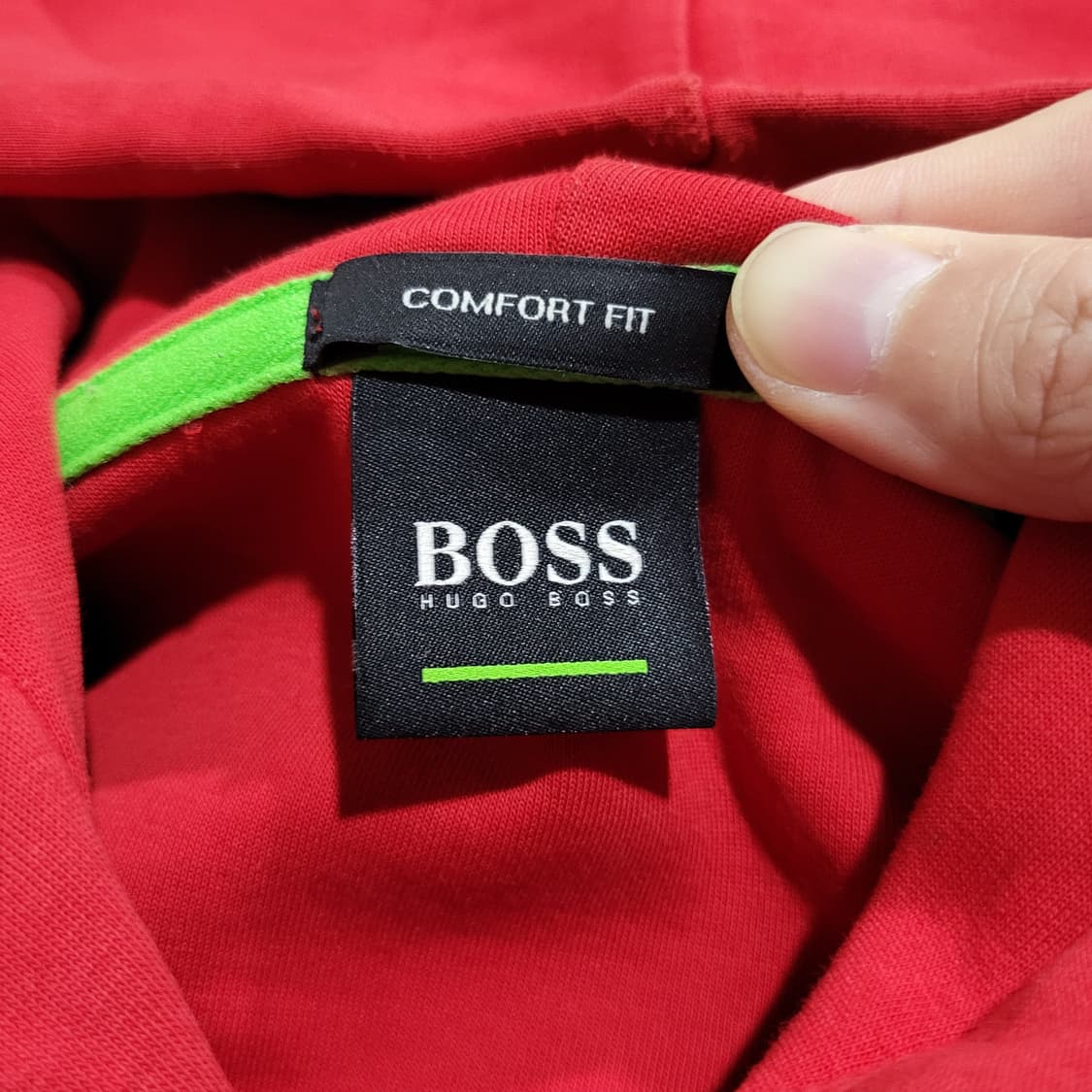 휴고보스 로고 후드티 레드 (M) 상품이미지4