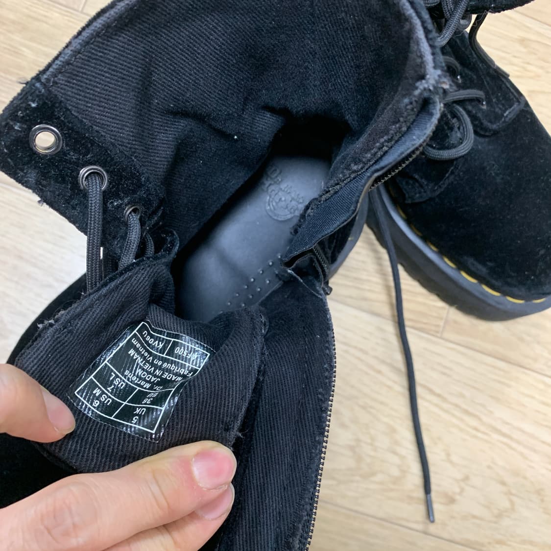 240)닥터마틴 제이든 벨벳 플랫폼 워커 상품이미지3