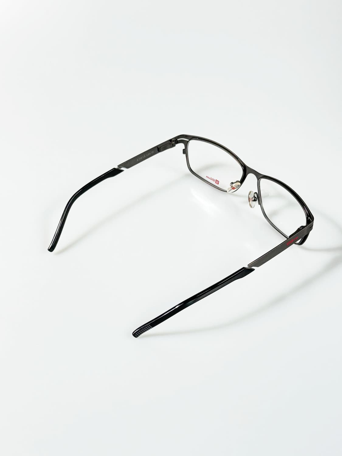 90s WILSON 다크 그레이 메탈릭 스퀘어 빈티지 안경 상품이미지4