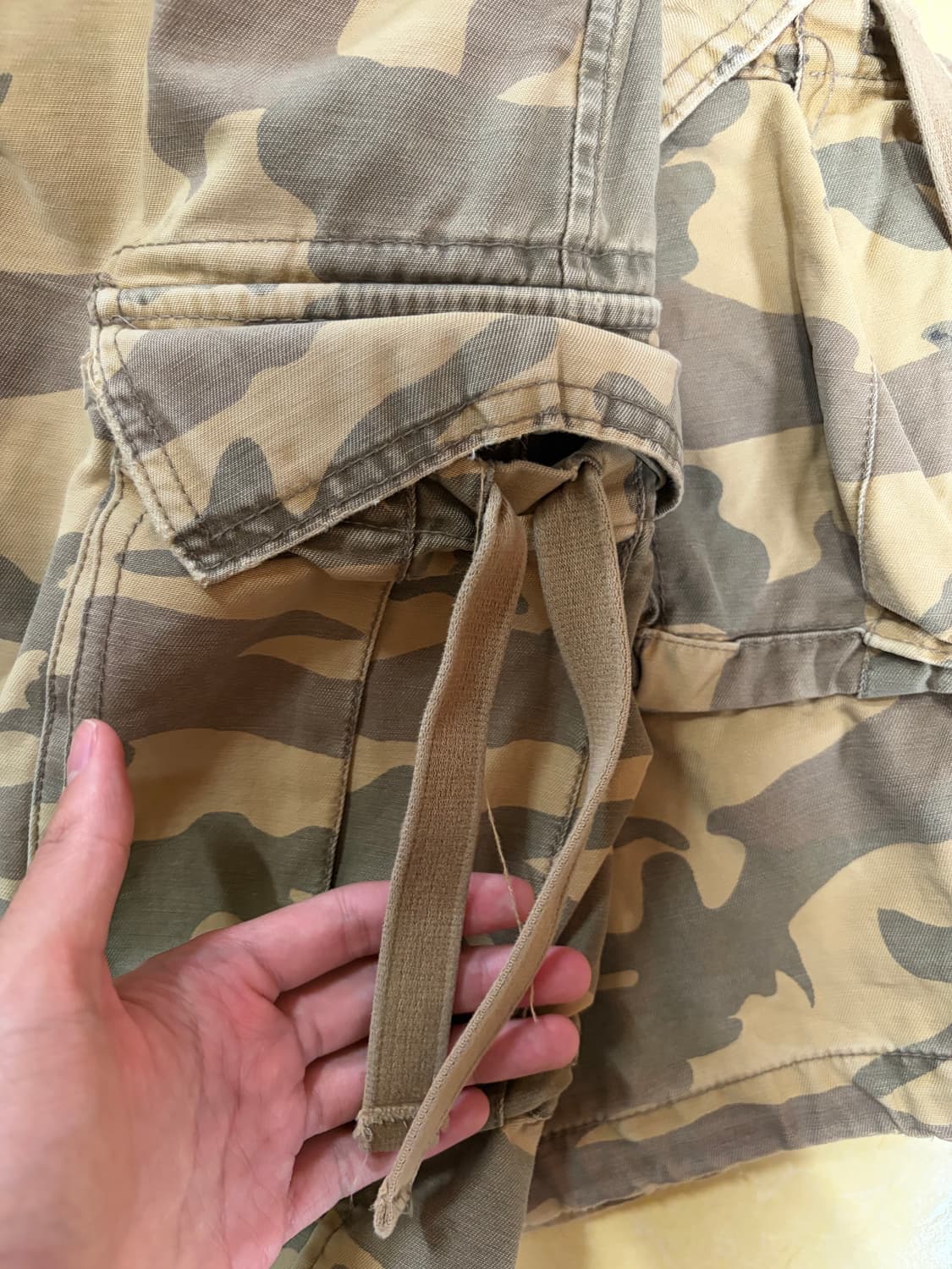 빈티지 카모 스트링 카고 버뮤다팬츠 상품이미지5