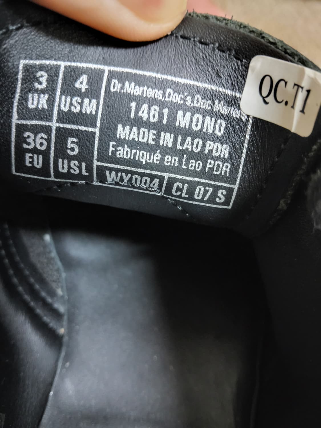 닥터마틴1461 모노 3홀 220사이즈 상품이미지2