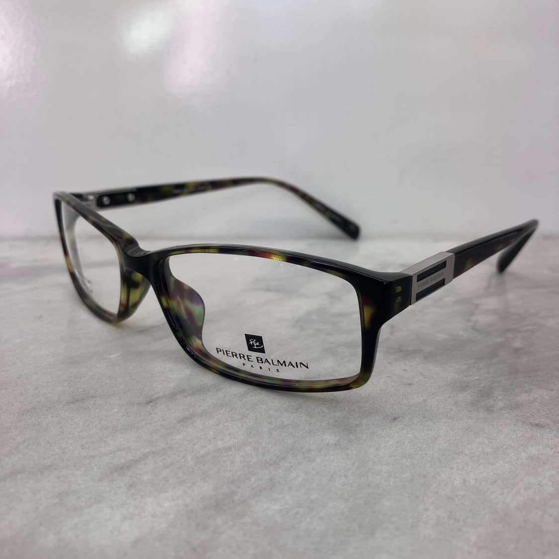 C98 피에르발망 Pierre Balmain 카키 패턴 스퀘어 뿔테 안경 상품이미지7