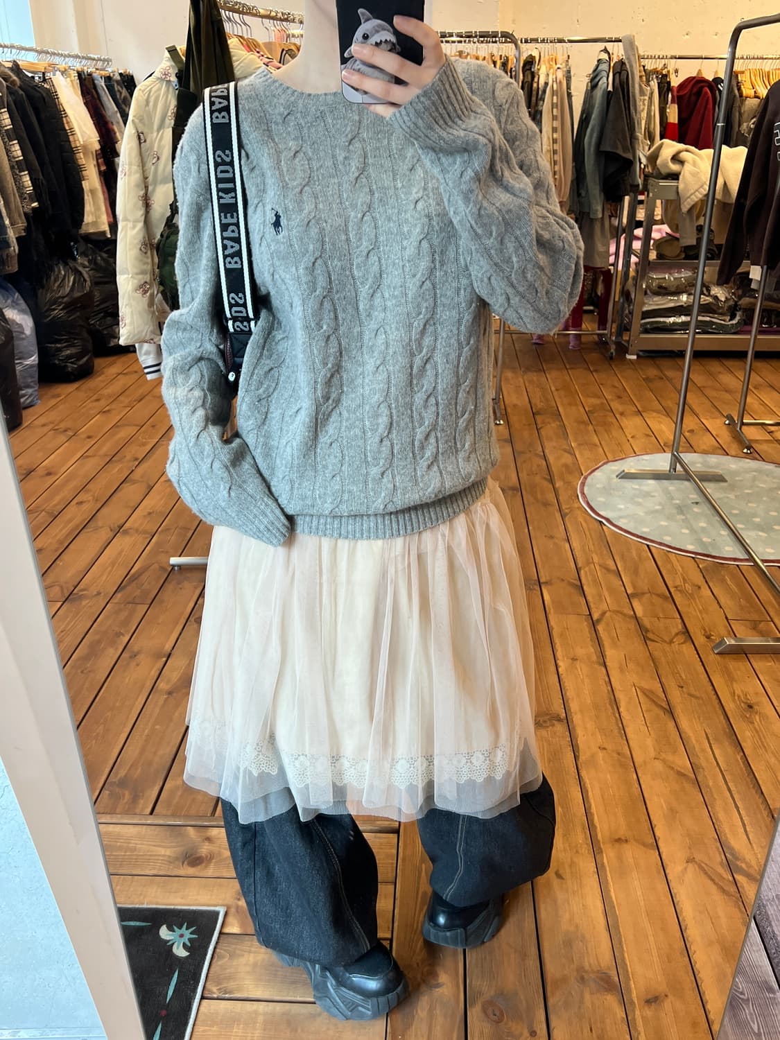 폴로 그레이 꽈배기 니트 상품이미지4