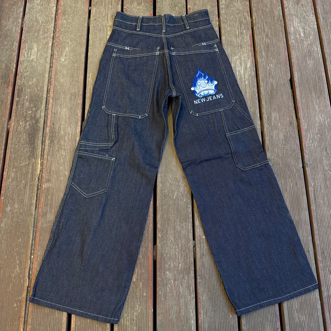 뉴진스 자수 데님팬츠 블루 상품이미지2
