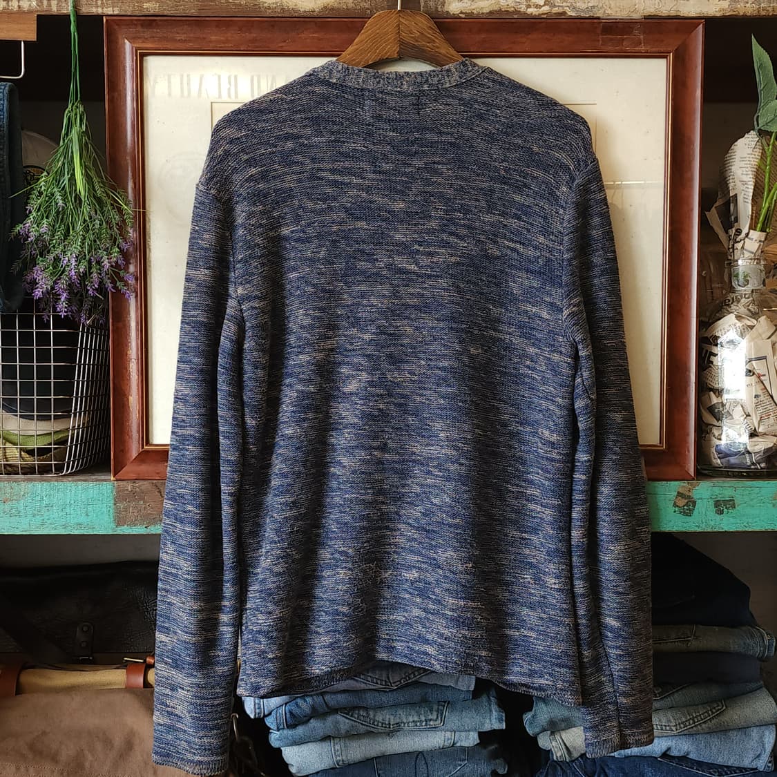 폴로 데님앤서플라이 패치워크 인디고 가디건 S 상품이미지2