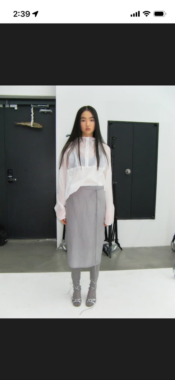 캐롤쇼페 슬릿 스커트 그레이 상품이미지3