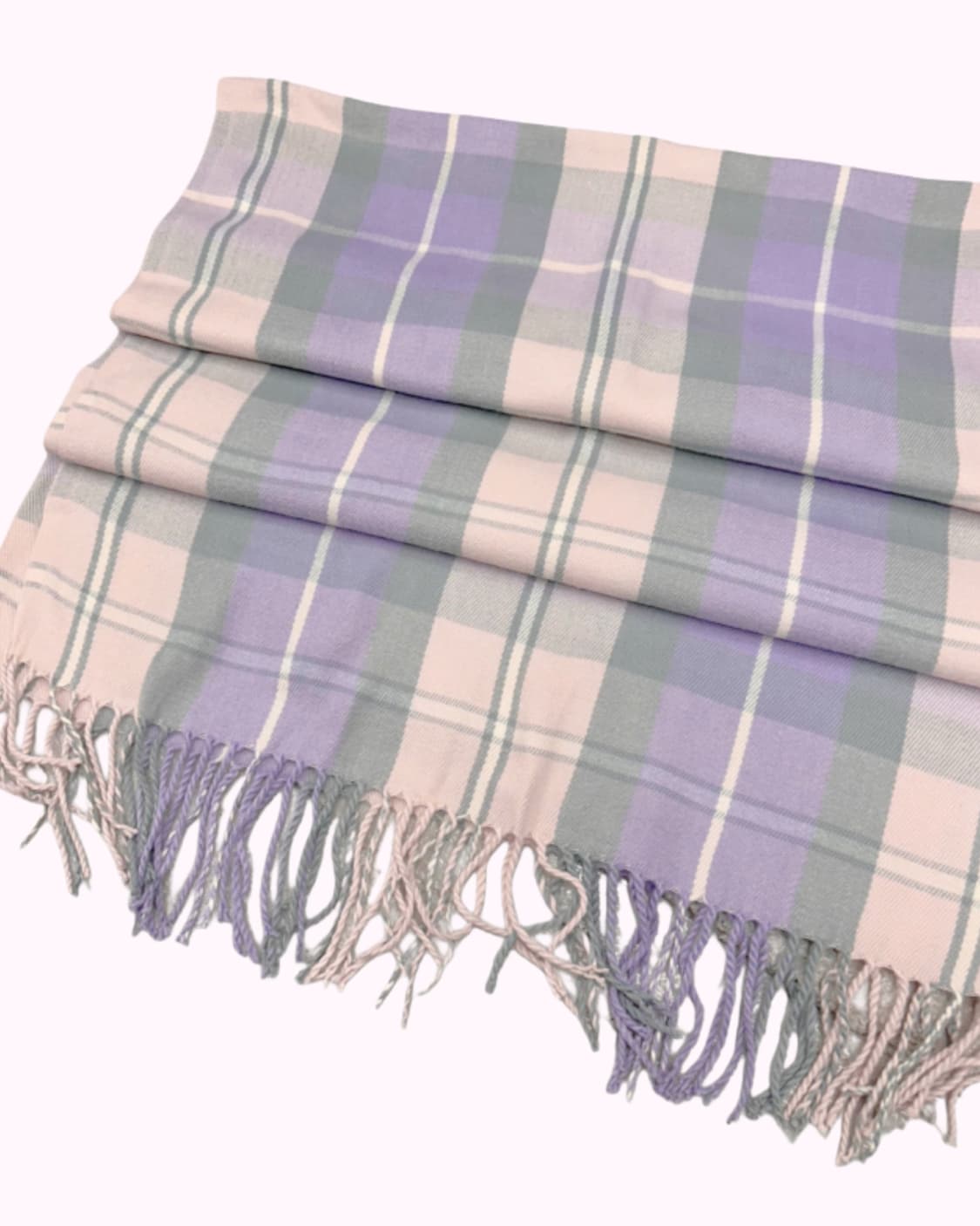 pastel pink violet check muffler 상품이미지3