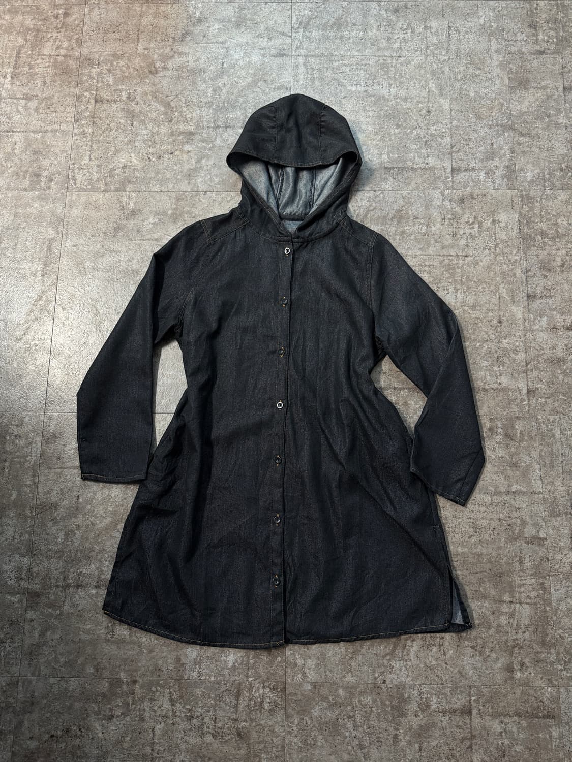 후디드 버튼 롱 자켓 상품이미지1