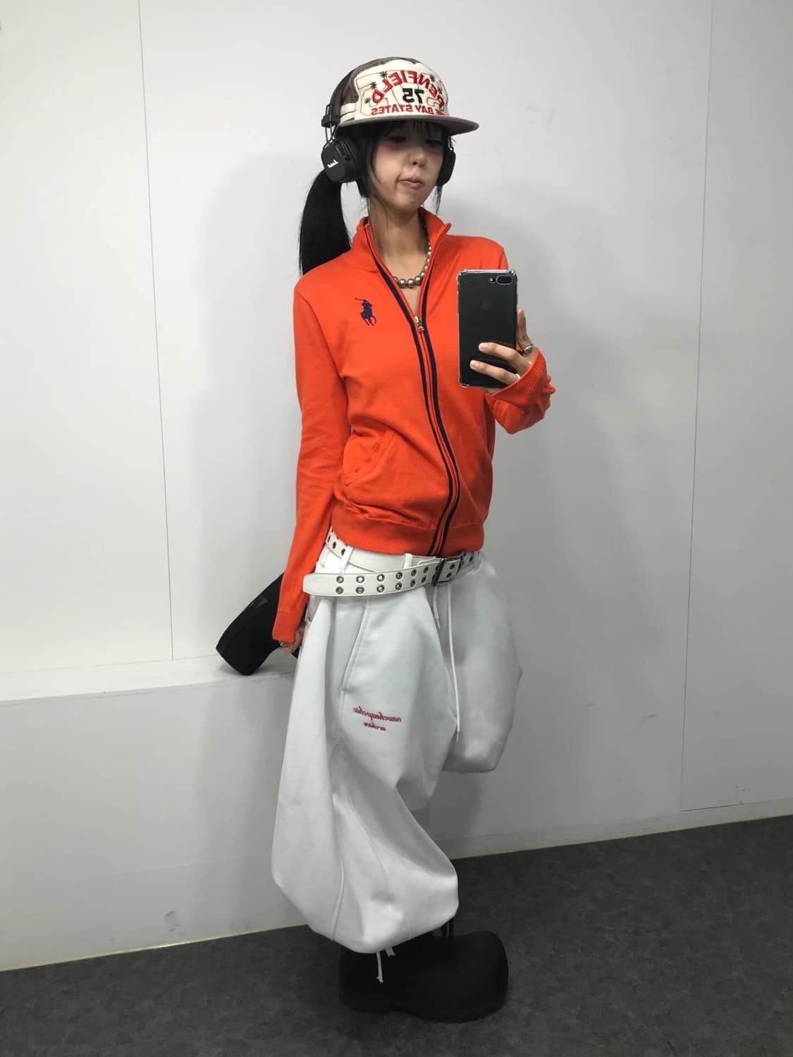 Polo Orange Knit Zip-Up 상품이미지5