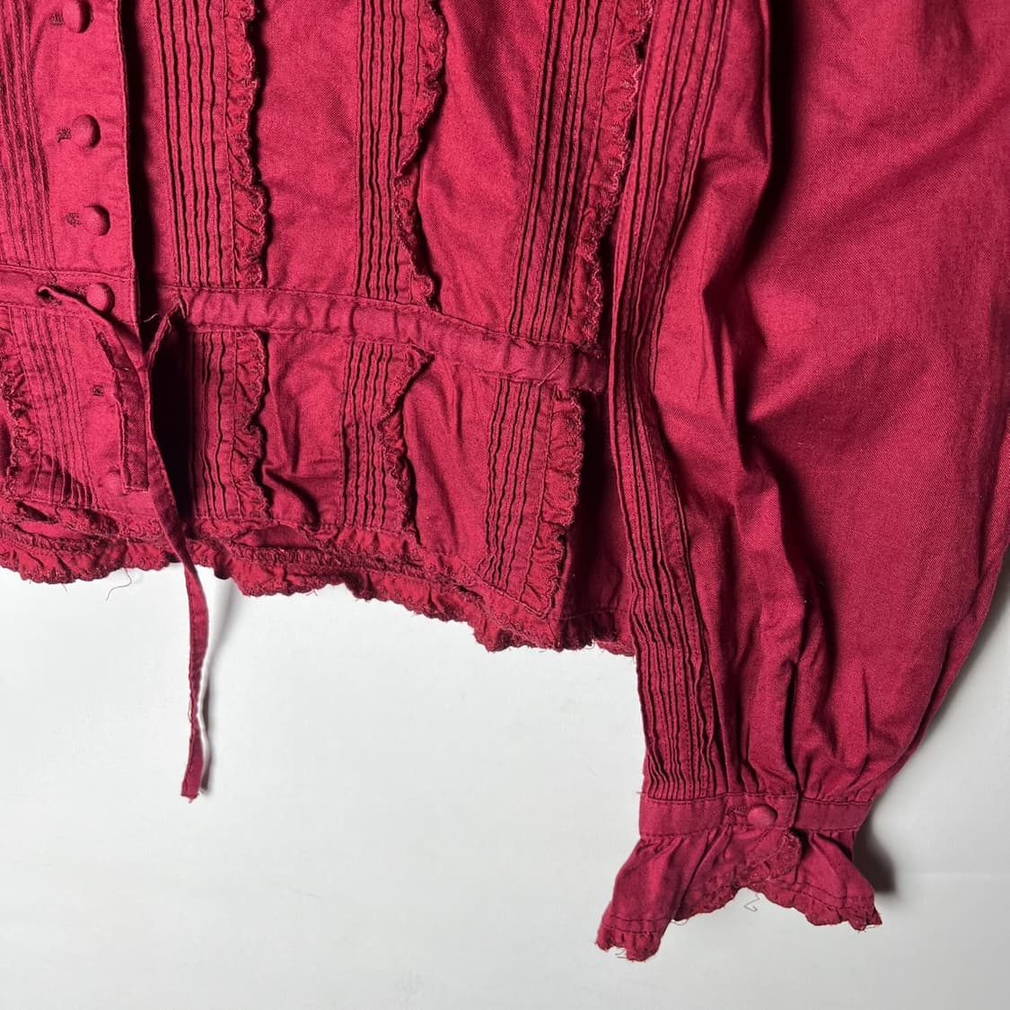 [JPN] 빈티지 레이스 프릴 코튼 후드 블라우스 상품이미지4