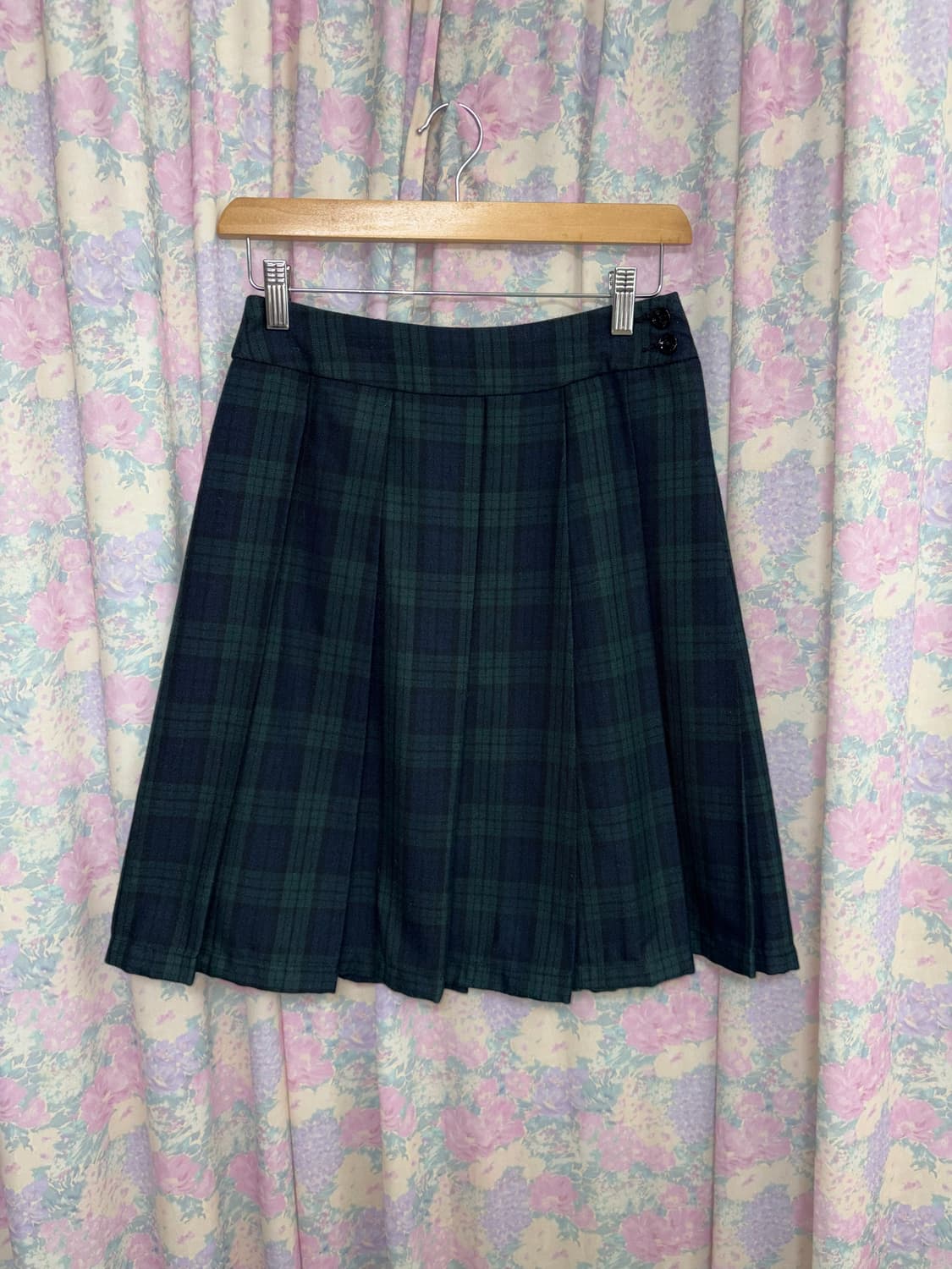 타탄 체크 플리츠 미디 스커트 상품이미지6