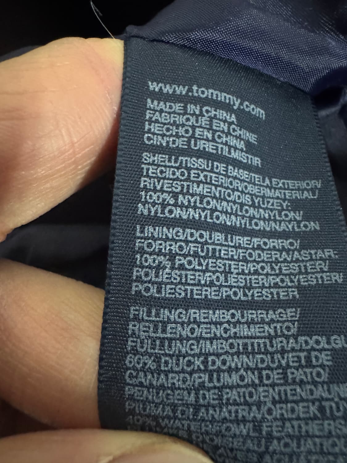 여성 타미힐피거 경량 후드 롱패딩 네이비 상품이미지4