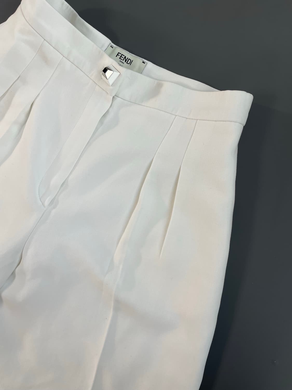 [42] FENDI 펜디 하이라이즈 투턱 와이드핏 크롭 팬츠 상품이미지4