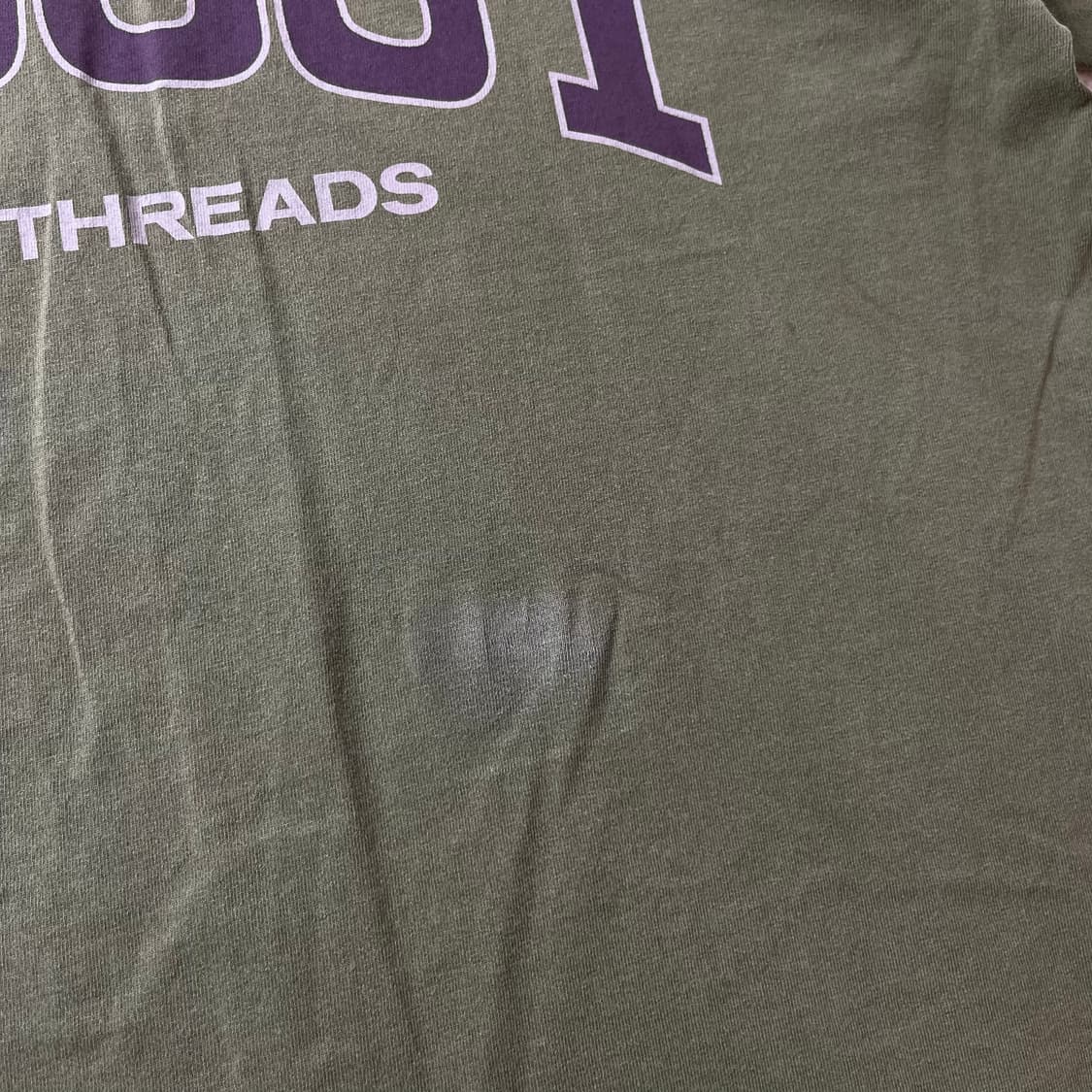 105 스투시 벌리 쓰레드 피그먼트 다이드 올리브 반팔 티셔츠 상품이미지5