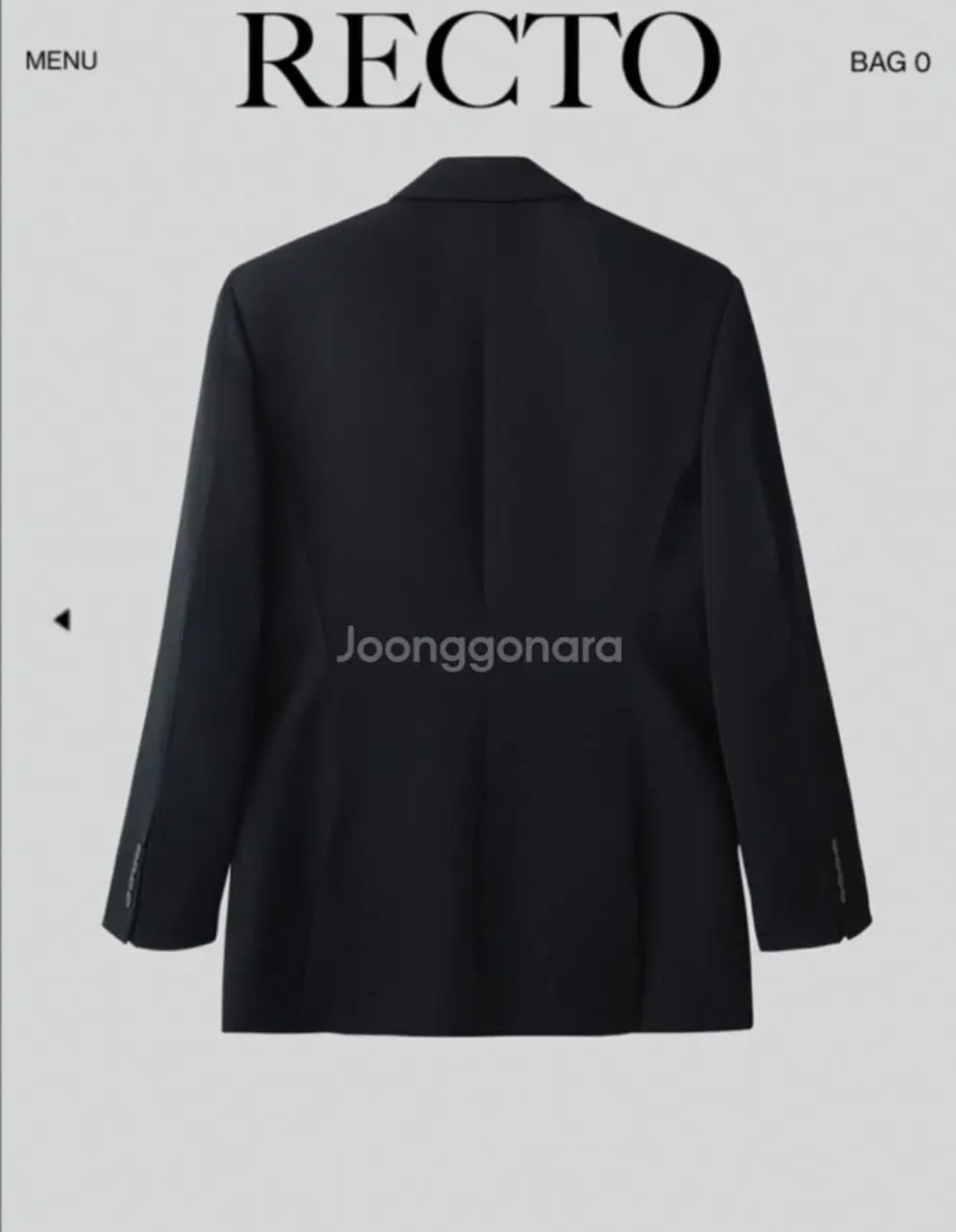 렉토 블랙 울 테일러드 자켓 S 상품이미지3