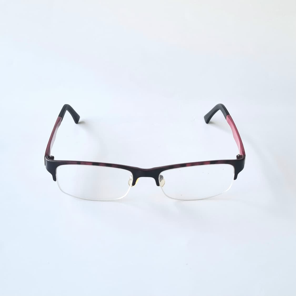 데드스탁 세련된 하프림 레오파드 포인트 안경테 684 상품이미지3