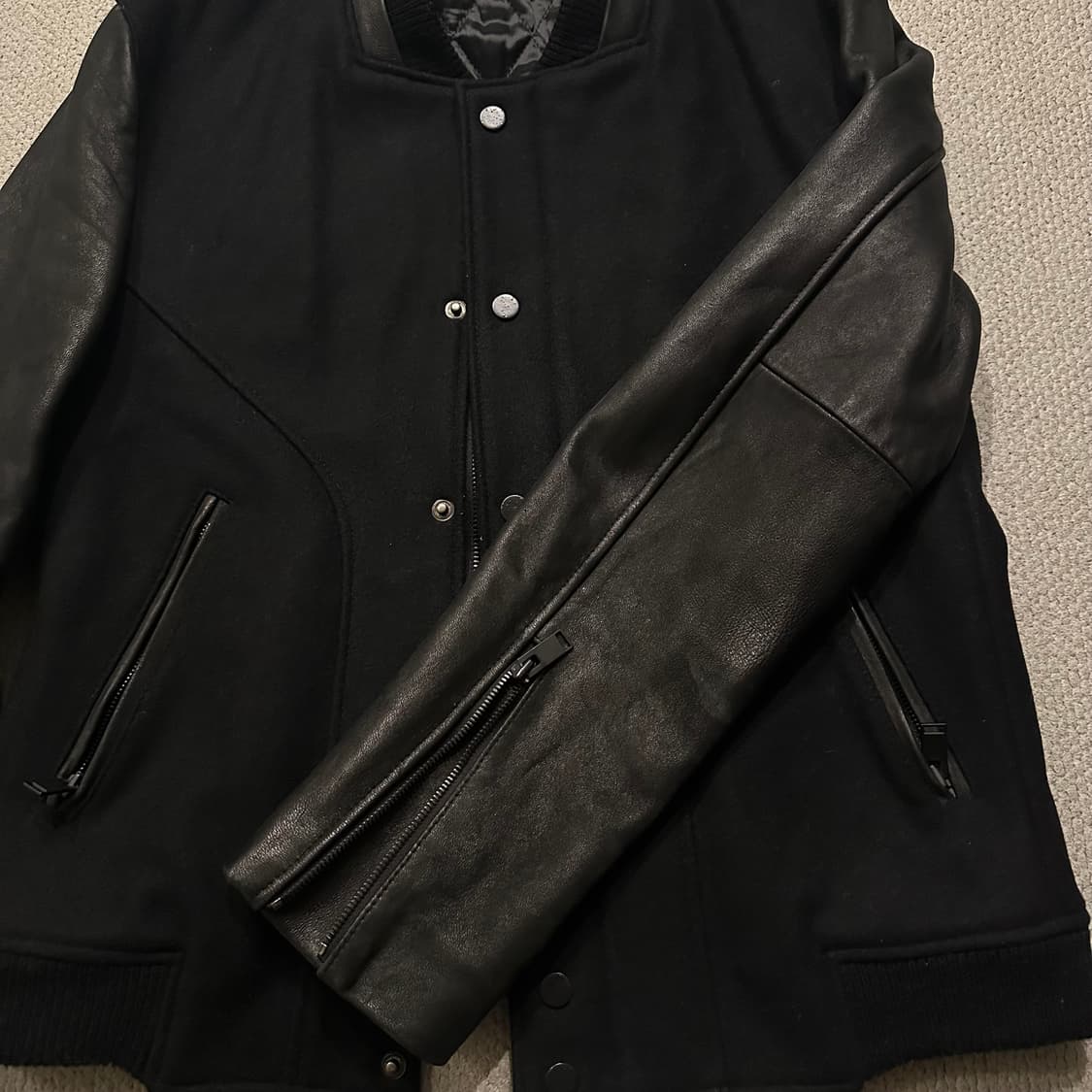 마마가리 염소가죽 스타디움 자켓 상품이미지10