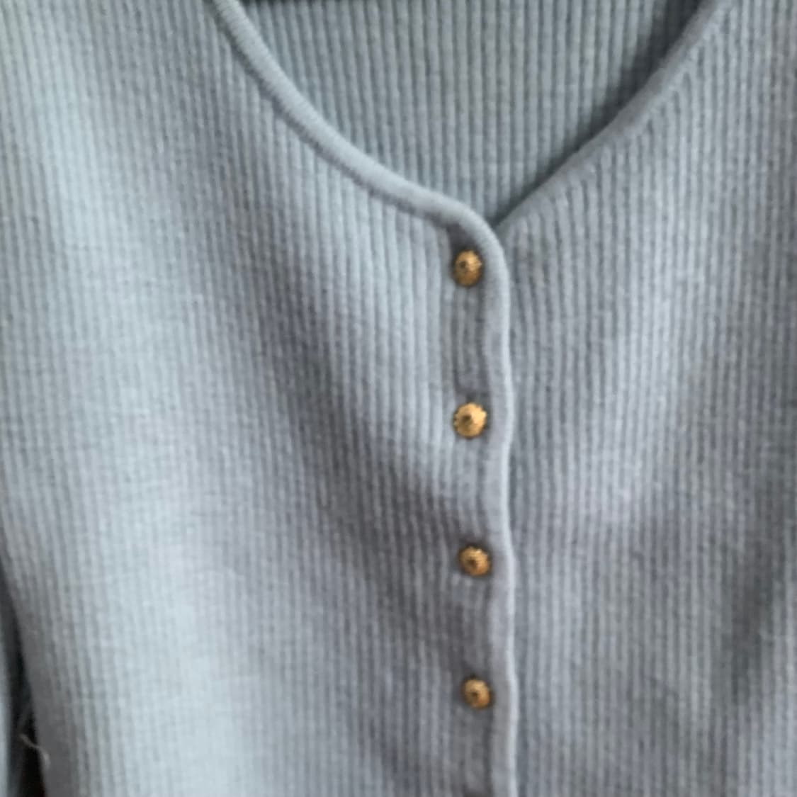 빈티지 ) 스카이블루 스쿱넥 울 가디건 상품이미지7