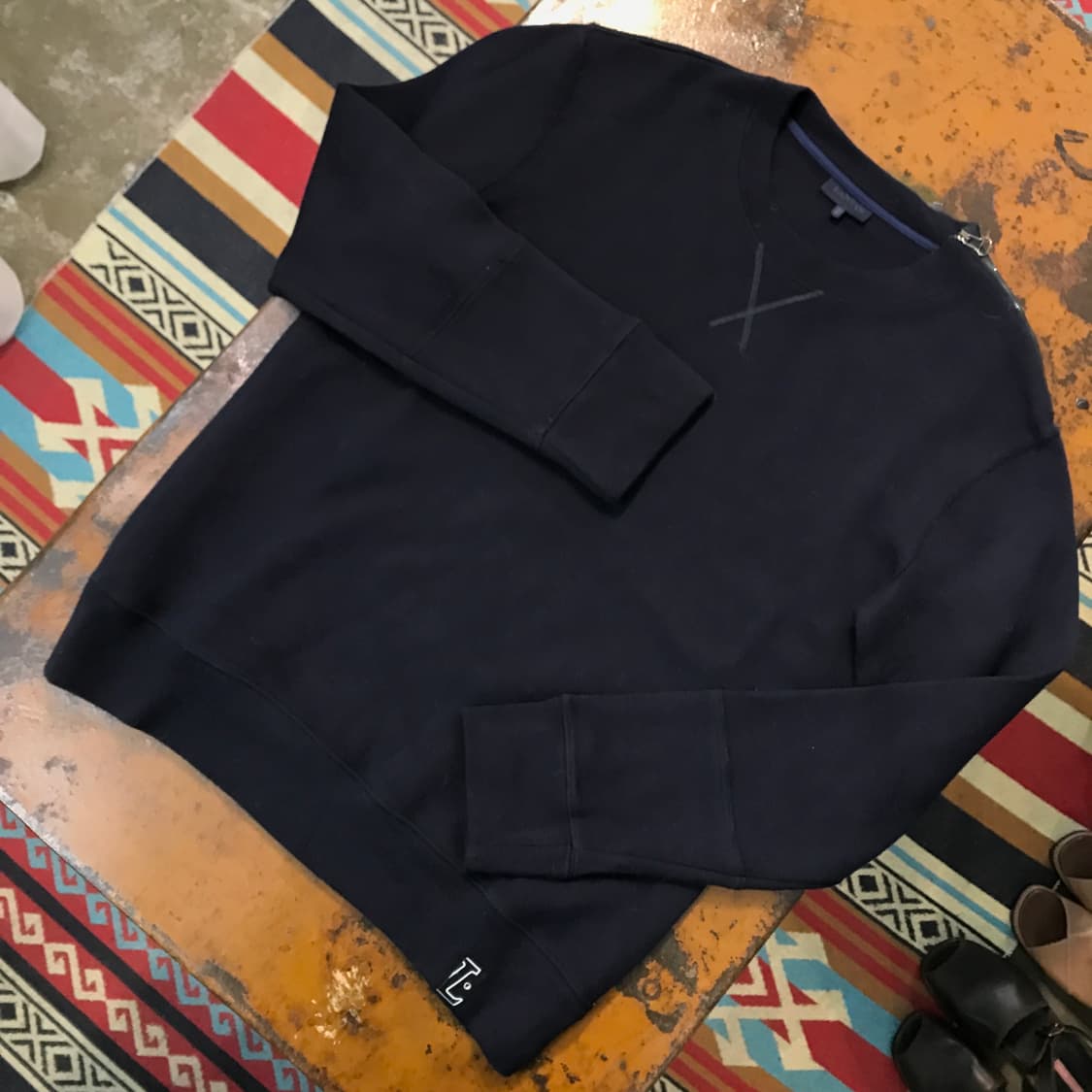 랑방 네이비 지퍼 디테일 캐시미어 니트 남성 105 사이즈  상품이미지2