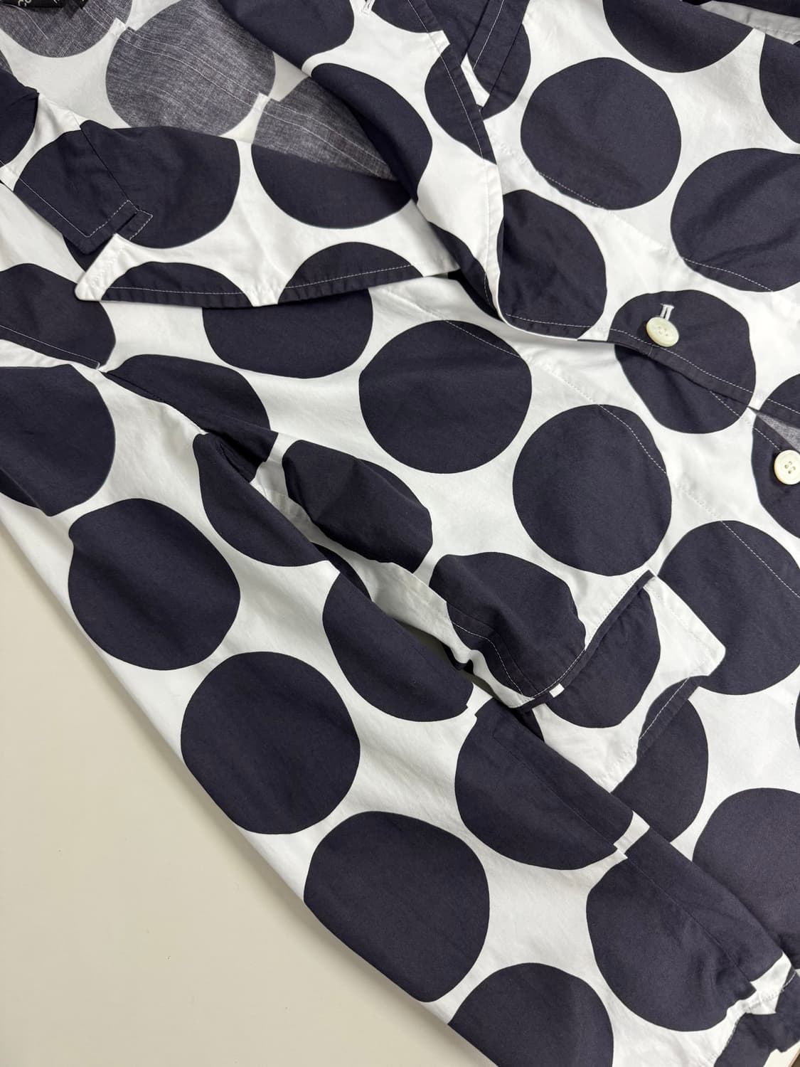 꼼데가르송 옴므플러스 01ss 투버튼 도트 자켓 M 상품이미지5