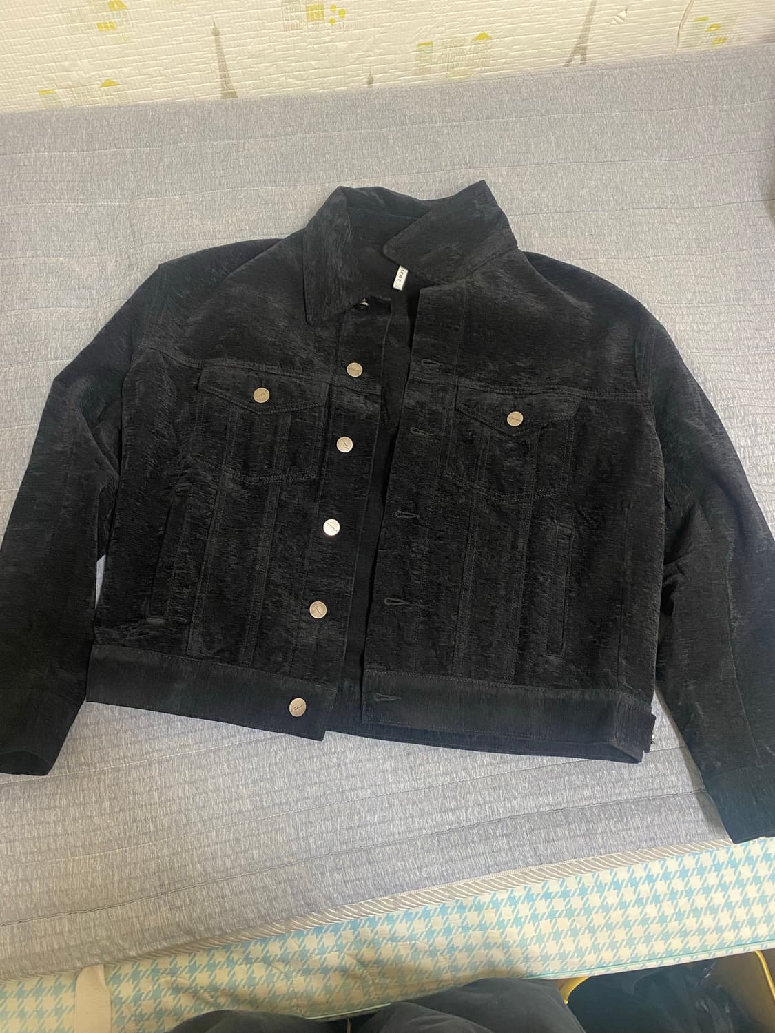 노이어 벨벳 텍스쳐 데님 트러거 자켓 상품이미지2