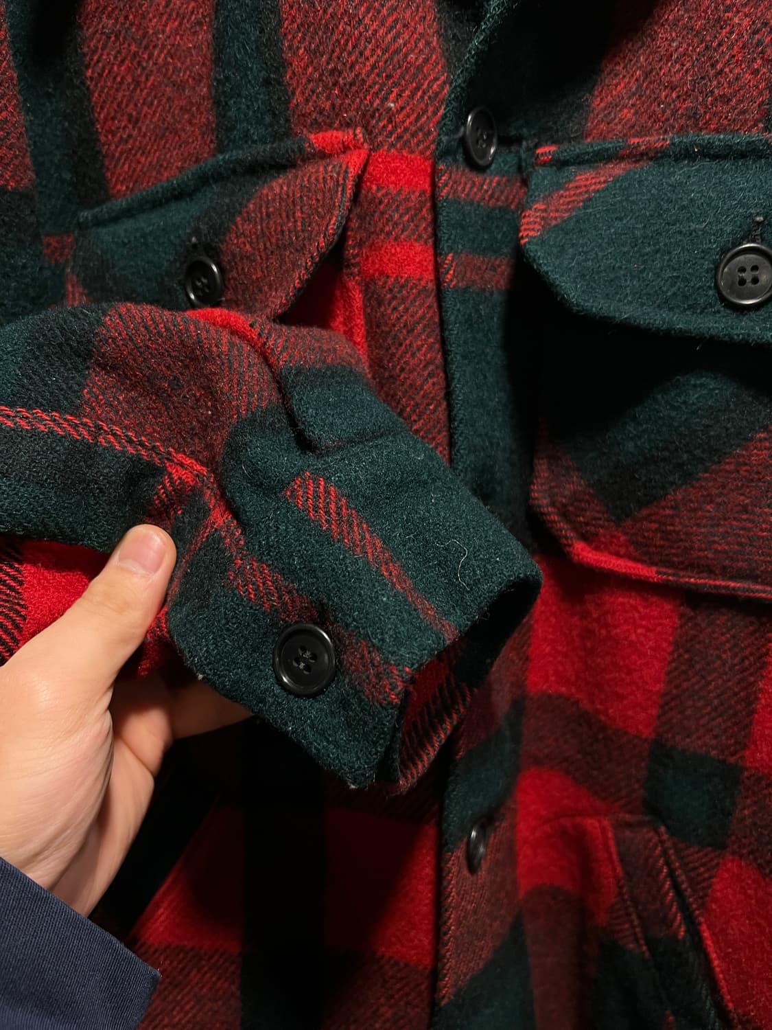[S]80's 울리치 USA 멀티포켓 레드 타탄체크 울 셔츠 상품이미지4