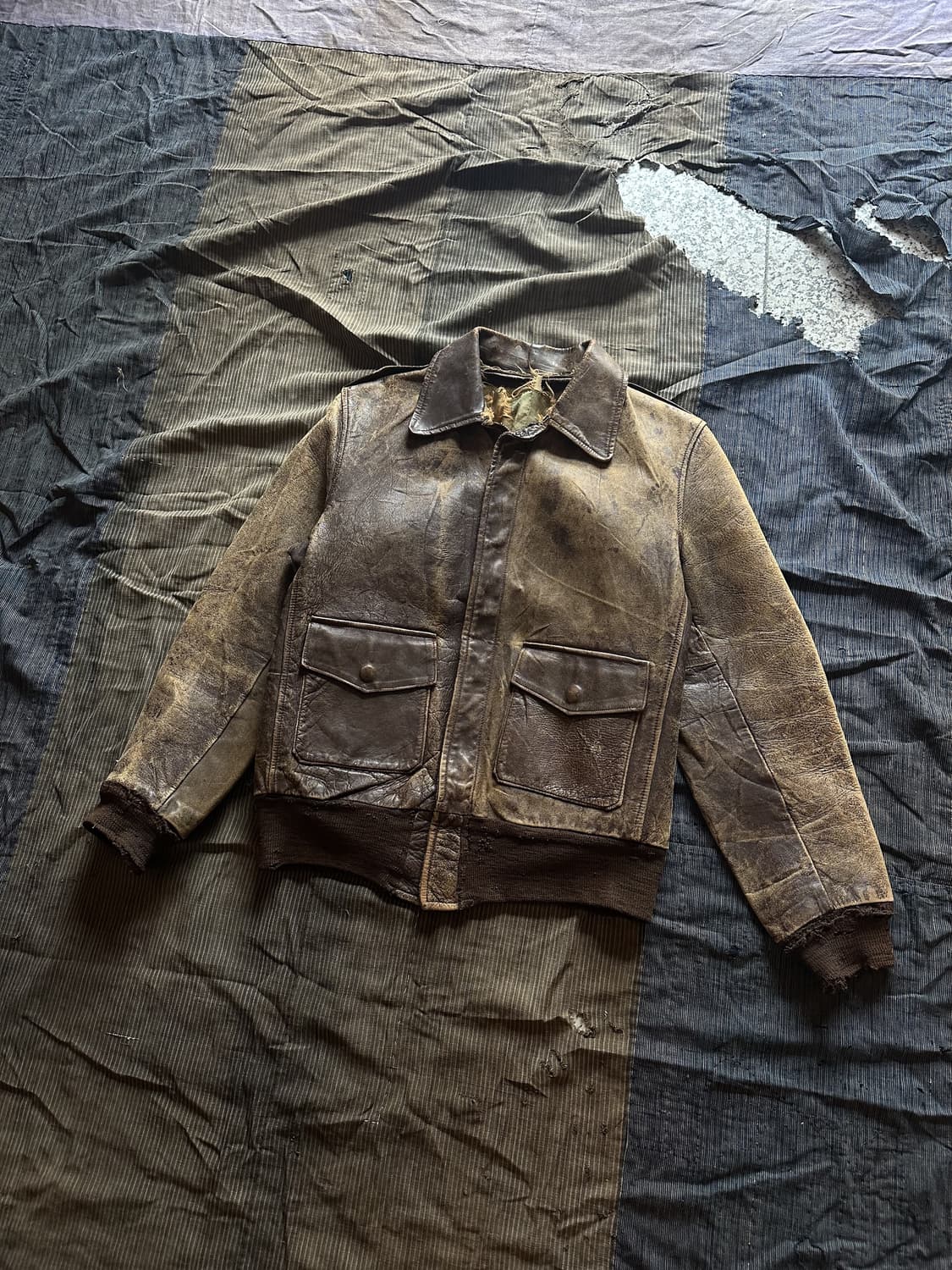 40s Vintage Horse Hide A2 Leahter jacket 상품이미지2