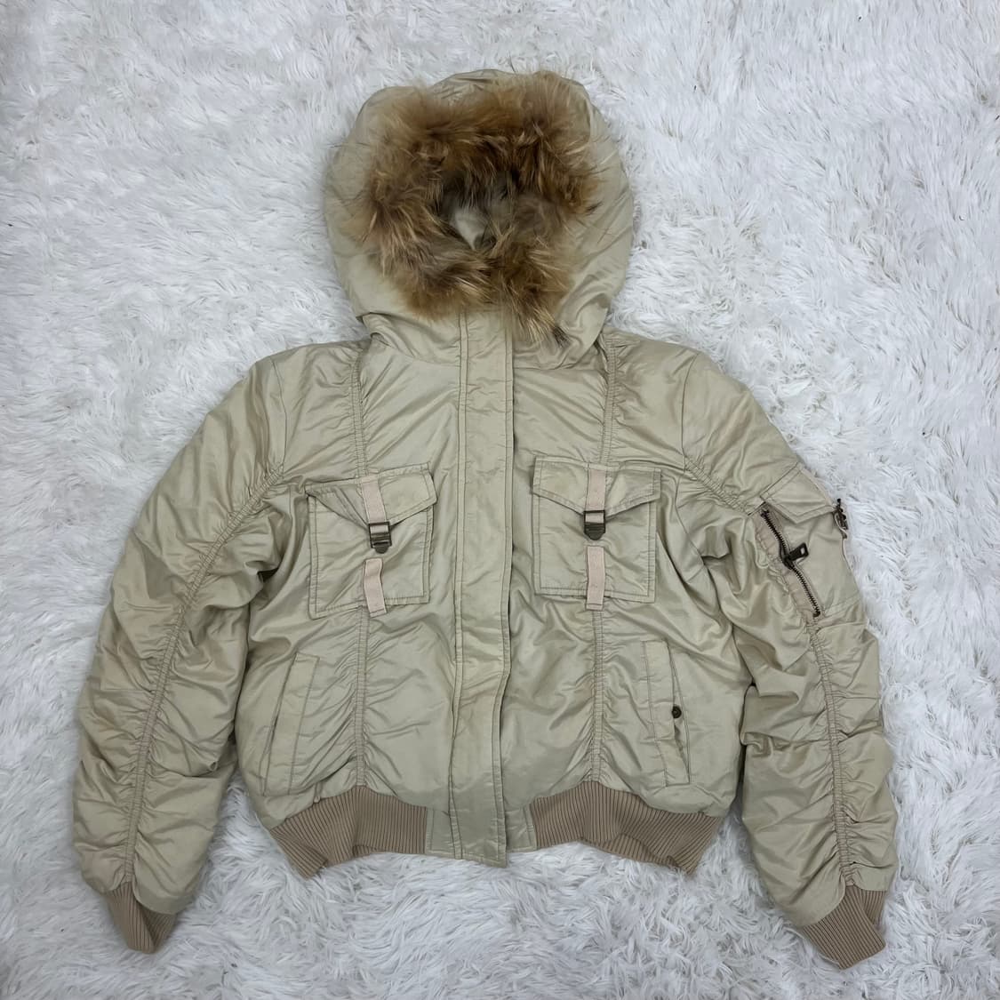 Y2K 울프죠 셔링 패딩 상품이미지5