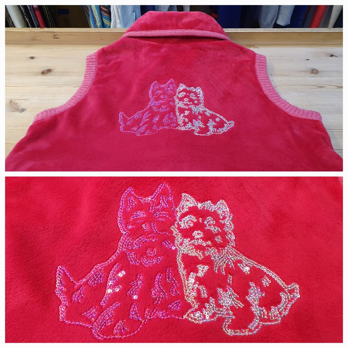 66.블랙&화이트 방풍 니트조끼 상품이미지5