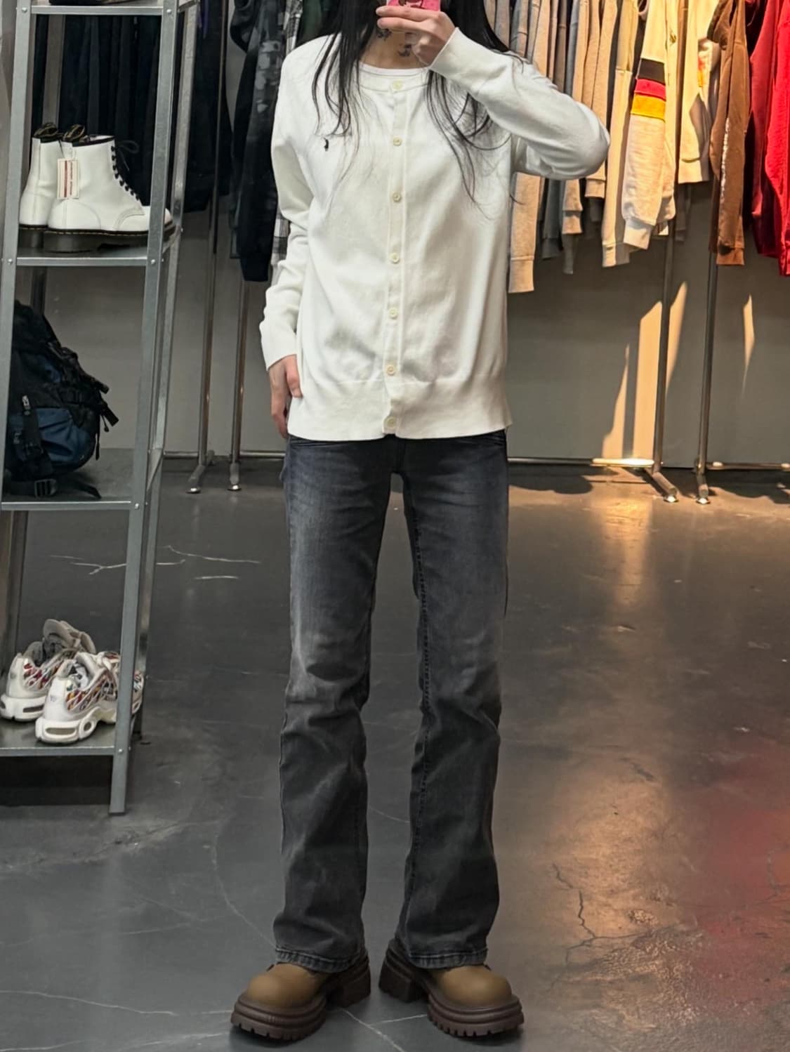 폴로랄프로렌 워셔블 피마코튼 화이트 가디건 A3290 상품이미지1