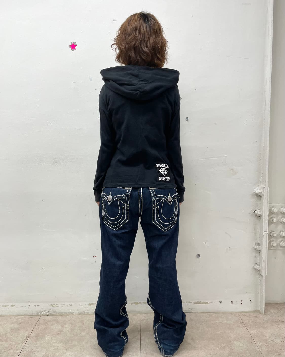 ziddy girl asymmetric black hoodie 상품이미지7