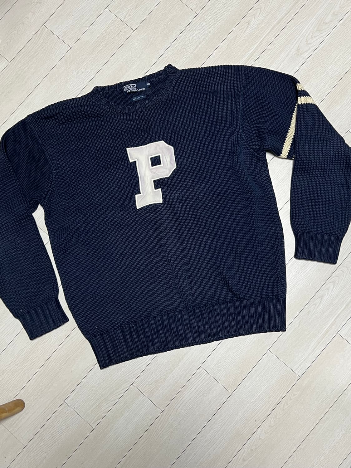 90s폴로랄프로렌 P로고 네이비니트 100사이즈 상품이미지1