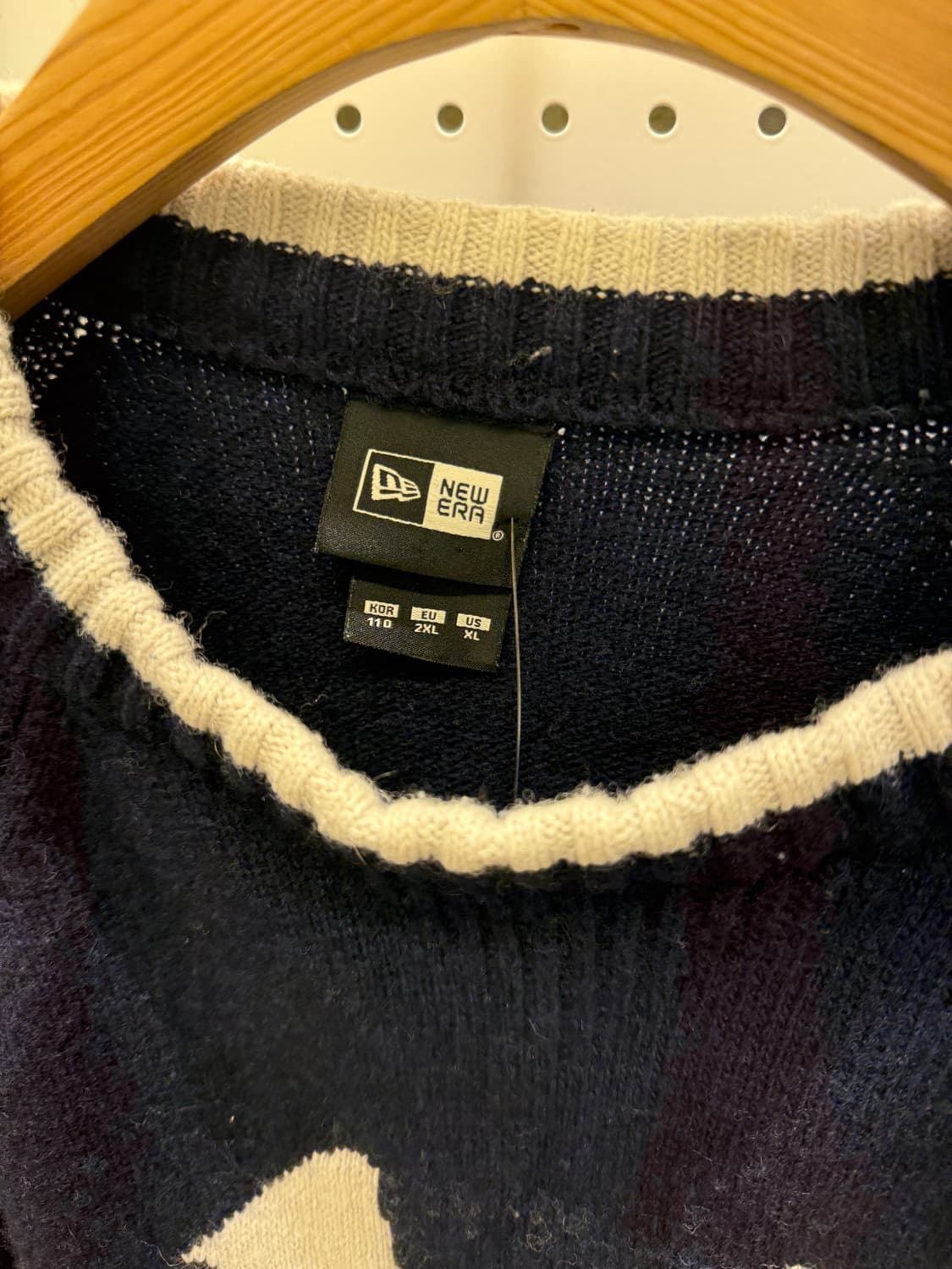 New Era NY 로고 니트 스웨터 네이비 U237 상품이미지4