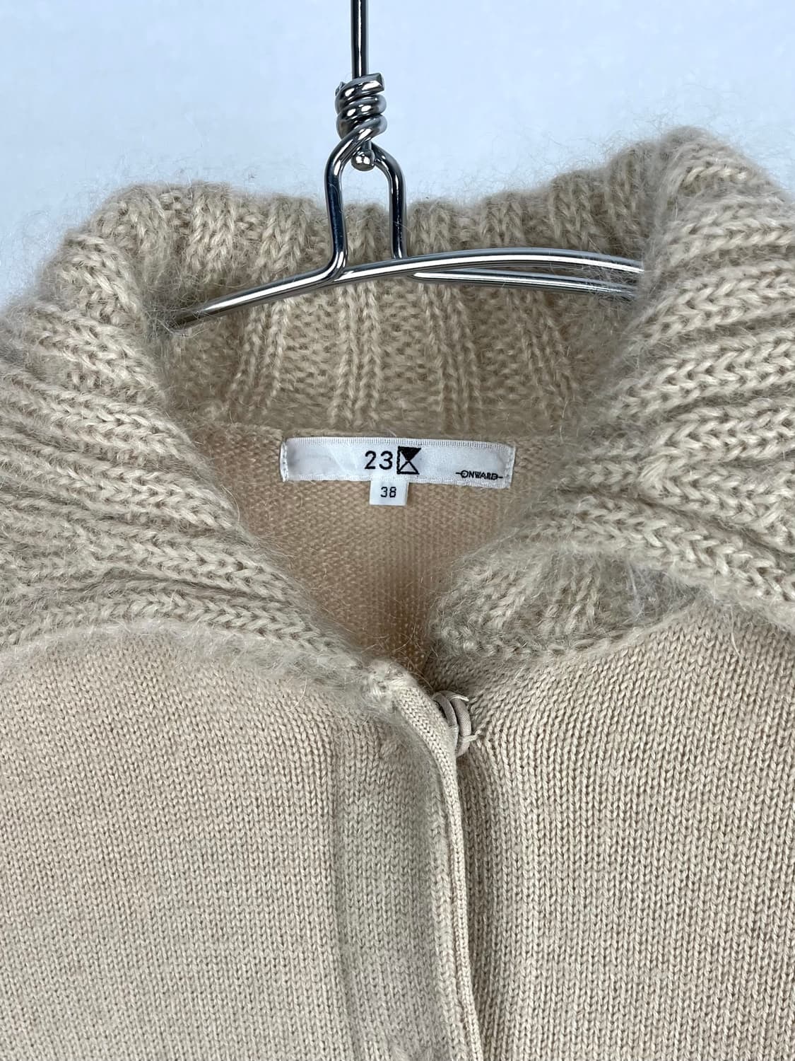 23 Homme 카라 앙고라 베이지 니트 가디건 상품이미지3